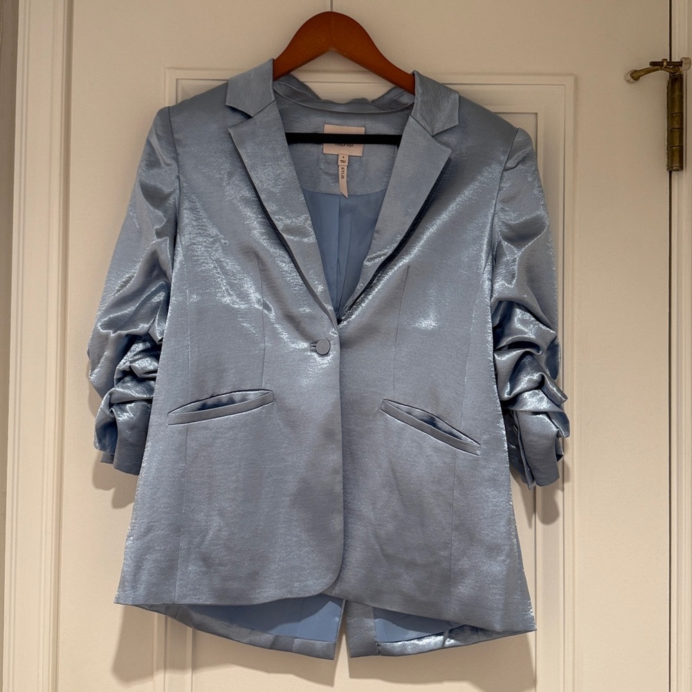 Cinq à Sept Metallic Blue Jacket